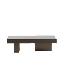 Table basse en acier inoxydable de style italien, table d'appoint rectangulaire en métal brossé mat pour salon