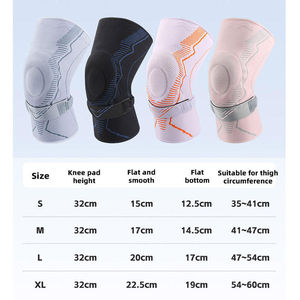 Genouillère de sport professionnelle en silicone avec stabilisateur rotulien et sangle auto-agrippante pour le soutien du ménisque et la course à pied - Product Image 6