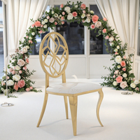 Chaises de banquet modernes en acier inoxydable de luxe léger pour mariages, fêtes et utilisation en salon - Empilables et durables