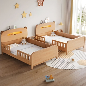 <span class=keywords><strong>Letto</strong></span> matrimoniale per bambini a forma di orso con luci LED, <span class=keywords><strong>letto</strong></span> per bambini in legno massello con sponda di protezione per <span class=keywords><strong>cameretta</strong></span> di ragazzi e ragazze - Product Image 5