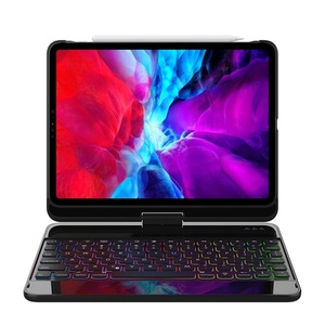 เคสหมุนได้ 360 องศาสำหรับไอแพดโปร 1110.910.2 นิ้วพร้อมคีย์บอร์ดบลูทูธไร้สายขาตั้งหมุนได้เคสกันกระแทกสำหรับงานหนัก - Product Image 1