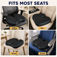 Coussin de siège en mousse à mémoire de forme avec gel rafraîchissant noir, support 3 couches, housse en maille respirante, soulagement du coccyx, fournisseur de chaises de bureau