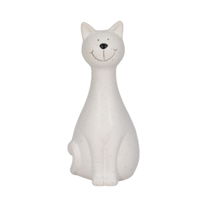 Statuetta di gattino sottile in ceramica, scultura in gres per decorazioni per la casa, bagno, ufficio, soggiorno, espositore da scaffale - Product Image 1
