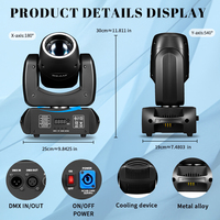 Projecteur à tête mobile 120W LED 110000Lux 8 Gobos 8 Couleurs DMX512 Activé par le son Télécommande IP33 Éclairage de scène DJ pour Clubs