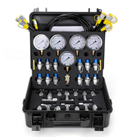Kit de couplage de test de pression hydraulique ensemble de tés de course hydraulique outils de réparation 3 jauges 4 tuyaux de test 14 raccords 19 connecteurs en T
