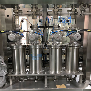 Fully Automatic 4 Heads Servo Piston Filling Machine PLC <b>Control</b> High Accuracy Viscous Liquid Paste Bottle Filler With Conveyor - Product Image 5