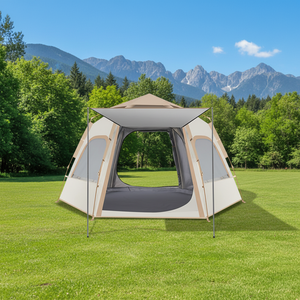Tente de camping hexagonale portable, installation rapide pour la randonnée en plein air, le trekking et les voyages - Product Image 1