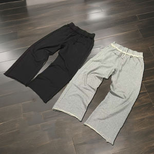 Vente en gros de pantalons de survêtement pour hommes en coton éponge baggy à coutures inversées personnalisés - Product Image 1