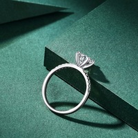 Bague en argent sterling 925 personnalisée avec certification GRA, moissanite ronde 1 carat, plaquée platine, pour femme, vente directe fabricant