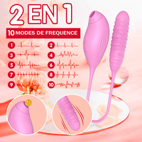 Vibrateur double stimulation féminin, 10 fréquences, étanche IPX6, rechargeable par USB, écologique, vibrations puissantes, vibrateur pour mamelons