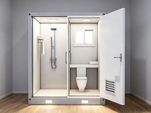 Bagno Prefabbricato Modulare con Pannelli Sandwich, Cabina Doccia Separata e WC, Facile Installazione, Durevole ed Ecologico per Uso Temporaneo - Product Image 5