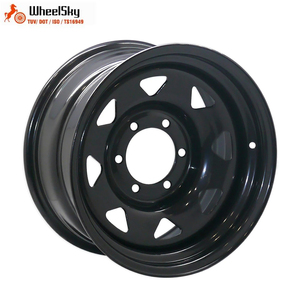 Rines Wheelsky Personalizados de 16 Pulgadas 16x8.0J 6x139.7 de Acero, 6 Orificios, Ocho Radios, Recubrimiento Negro, para 4x4 Todoterreno - Product Image 1