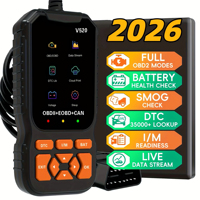 Scanner OBD2 V520 dengan Layar Warna 2,8 inci, Dilengkapi Perpustakaan Kode Kesalahan 35901, Mendukung Cloud Print, Aliran Data Real-time