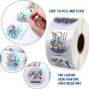 Disponibili 500 Pezzi/Rotolo di Adesivi Olografici di Ringraziamento, <span class=keywords><strong>Etichette</strong></span> Adesive Rotonde da 1 e 1,5 Pollici per Supporto alle Piccole Imprese - Product Image 2