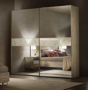Moda italiana Design in legno massello onice e impiallacciatura Zebrano intarsio 5PC camera da <span class=keywords><strong>letto</strong></span> in legno Neo moderno in legno King Size testiera - Product Image 6