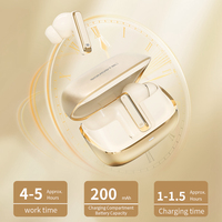 Écouteurs sans fil TWS intra-auriculaires Bluetooth avec transducteur à anneau en cuivre, contrôle tactile, appairage automatique, autonomie 4-5h, design plaqué or mat