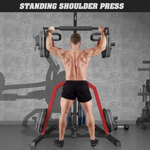 Estación de entrenamiento plegable para gimnasio en casa, con sistema de sentadillas y remo bajo con palanca LAT, relación 2:1 (sin discos de pesas), personalizable - Product Image 5