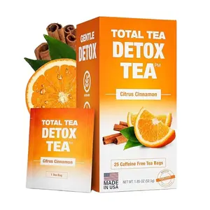 Total SIimming Detox Tea Caffeine Free Herbal Tea for Colon Cleanse Natural Citrus Cinnamon Herbal Tea for Digestive Health