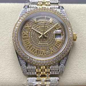 Hip Hop luxe entièrement glacé VVS1 Moissanite montres automatiques passer diamant testeur buste vers le bas mécanique montre-bracelet pour hommes - Product Image 2