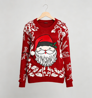 Pulls de Noël en gros d'usine : Motifs de tricot, pull brodé Père Noël, pull drôle pour couple