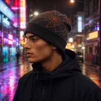 Bonnet Y2K en tricot motif toile d'araignée pour homme, bonnet tendance coupe-vent pour fête de rue, bonnet chaud pour le ski et le froid pour hommes et femmes