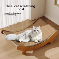 Lit pour chat en sisal écologique en stock, hamac confortable pour animaux de compagnie, tapis à gratter amovible et lavable, accessoire pour chat, jouet pour chat, arbre à chat, carton