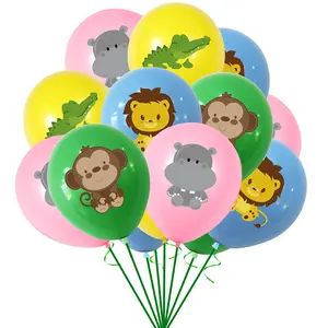 2022 ילדי יום הולדת שמח ג 'ונגל ספארי בעלי חיים באנר נושא לטקס סט בלון קישוט טקס סצנת פריסה Supplie