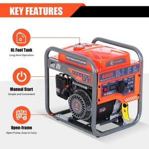 Générateur domestique à châssis ouvert, petit groupe électrogène à essence portable à fréquence variable TKH6000i/4.5KW, onduleur - Product Image 3