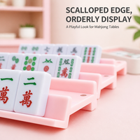 Support de Mahjong en Acrylique Rose Personnalisé en Gros, avec Poussoir Magnétique Solide à Motif Nacré et Support de Tuiles Festonné