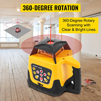 Stock disponible en entrepôt UE : Niveau laser VEVOR auto-nivelant 360° rotatif, portée 250m, outils de mesure verticale et horizontale.