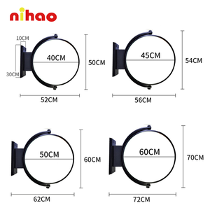 กล่องไฟหมุนได้สองด้าน NIHAO รูปทรงกลม ประหยัดพลังงาน กล่องไฟทรงกลมแบบกำหนดเองสำหรับร้านกาแฟ - Product Image 2