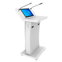 Pupitre numérique économique avec PC intégré, amplificateur et éclairage pour table de présentateur de conférence informatique interactive