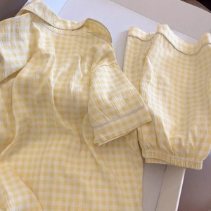 Personalizzabile nuovo <span class=keywords><strong>pigiama</strong></span> da <span class=keywords><strong>donna</strong></span> a maniche corte con orso scozzese <span class=keywords><strong>leggero</strong></span> elasticizzato in vita graziosi vestiti per la casa - Product Image 4