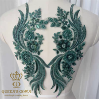 QUEENS GOWN Applique perlée à la main de luxe exquis avec paillettes accessoires colorés pour robe de mariée