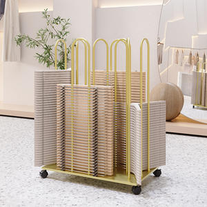 <span class=keywords><strong>Carrello</strong></span> Porta Tessuti Mobile Resistente con Ruote, Organizzatore Tessile Multicomparto per Tende e Campioni - Product Image 1