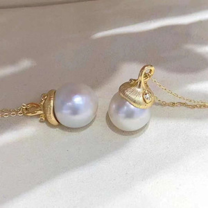 WENCHI Colgante de Plata S925 con Soporte Vacío para Perlas Redondas de 9-12mm, Accesorios DIY para Perlas, Collar Modelo 10672, Bolsa Empacada - Product Image 3