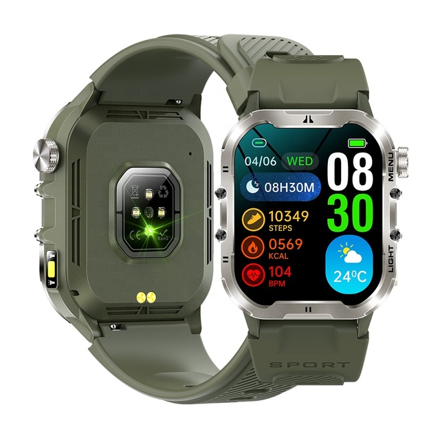 T26 Men Smartwatch 1.96" Ip68 Waterproof Outdoor Sport Bt Call Health Heart Rate Fitness Tracker Monitoring Smart Watch