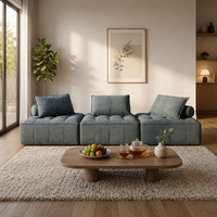 Canapé convertible moderne en tissu, trois places, pour salon, avec fonction couchage, déhoussable, format réduit, vente en gros