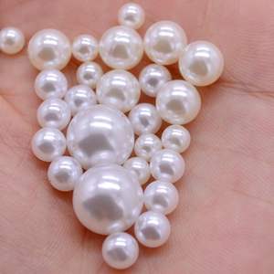 ราคาถูก3-40มิลลิเมตรรอบไข่มุกที่มีขนาดแตกต่างกันบริสุทธิ์สีขาวมุก Abs DIY และถุงไข่มุกโดยไม่ต้องหลุม - Product Image 3