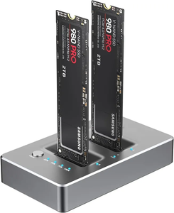 Base de Conexión Multifuncional para Disco Duro en Caja de Aluminio, <span class=keywords><strong>USB</strong></span> 2.0 a <span class=keywords><strong>SATA</strong></span> <span class=keywords><strong>IDE</strong></span> de 2.5/3.5 Pulgadas, Lector de Tarjetas, Adaptador de Corriente Incluido - Product Image 1