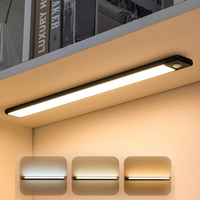 Lampu Kabinet LED Modern 30CM dengan Sensor Gerak Tubuh Manusia, Dapat Diredupkan, Baterai Isi Ulang, Nirkabel, 3 Warna Cahaya