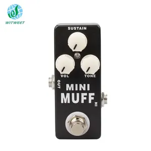 Mini pedal de efeito de guitarra muff, pedal de metal completo com base em grande muff pi para violão e guitarra elétrica