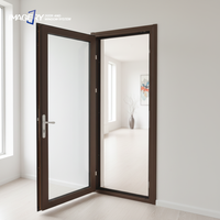 Porte à battant en aluminium à rupture de pont thermique de luxe, insonorisée et étanche, avec verre pour villa et appartement