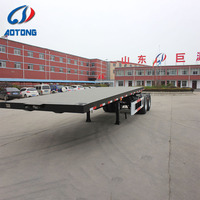 Trailer Semi Flatbed Interlink 20FT 40FT dengan Dolly Multi Truck Trailer Road Train