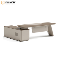 Bureau de direction moderne en forme de L, design modulaire avec garantie de 5 ans, ensemble de bureau commercial pour PDG