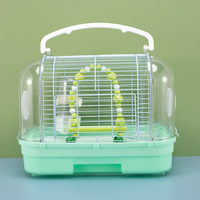 Cage à oiseaux portable en plastique avec tiroirs, style moine, motif tigre, design pivoine, petite cage extérieure pour bain de soleil