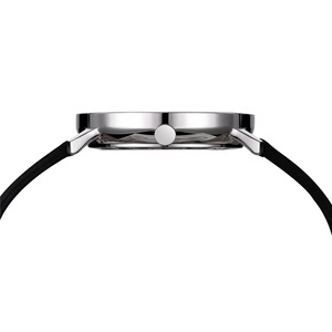 Reloj de Moda Alemán, Diseño Minimalista, Caja de Acero Inoxidable, Movimiento GMT, Cristal de Zafiro, Correa de Cuero Genuino, Resistente al Agua - Product Image 3