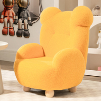 Design nordique confortable tissu canapé pour enfants chaise de loisirs ours canapé de lecture pied en bois massif canapé meubles