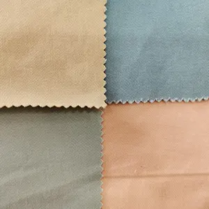 Grosir Organik Warna Murni 100% Katun Kepar Padat Dicelup Kain Kanvas untuk Pakaian Tekstil