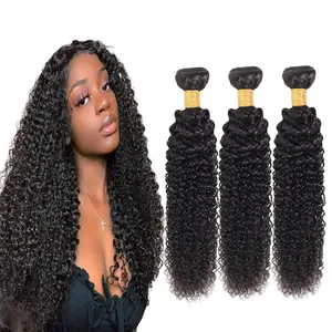 Ücretsiz örnek doğal kinky kıvırcık perulu insan saçı, ucuz fiyat manikür hizalanmış perulu saç örgü demetleri